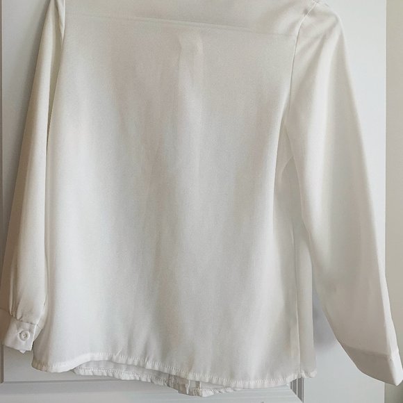 BOW TIE LONG SLEEVE BLOUSE (XS） - Picture 4 of 4